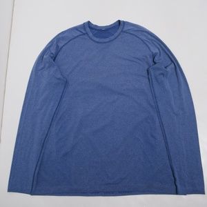 Lululemon Men's Metal Vent Tech Long Sleeve Heathered Harbor Blue Size XL
